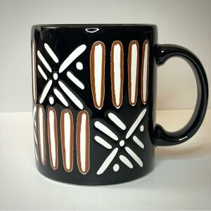 Vintage Waechtersbach Mug Cup Spain 10 oz Black White And Brown Patterns